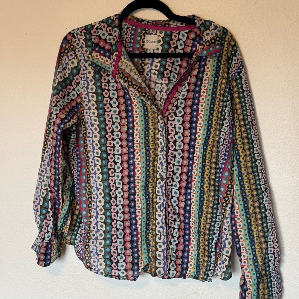 NIC+ZOE Multicolor Button Down Shirt
